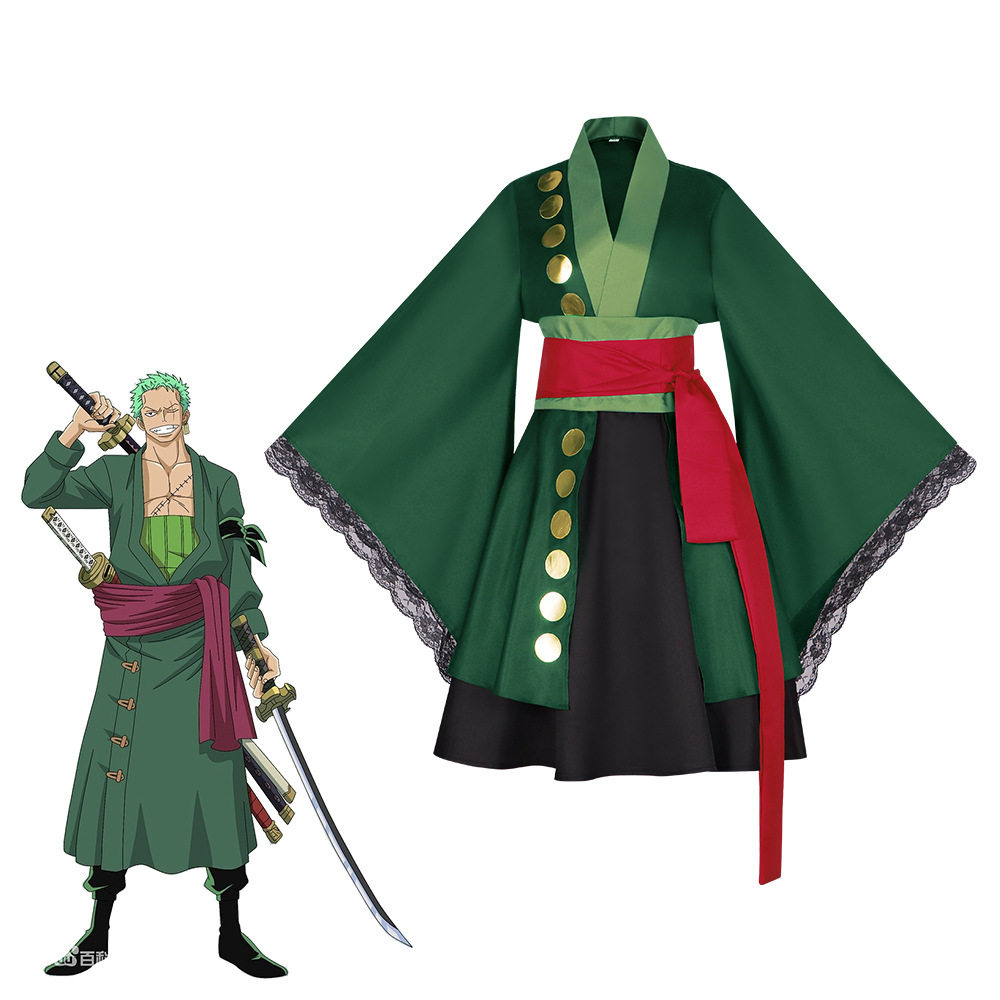 海贼王cos服剑士索隆性转cosplay动漫角色扮演服装洛丽塔和服裙子