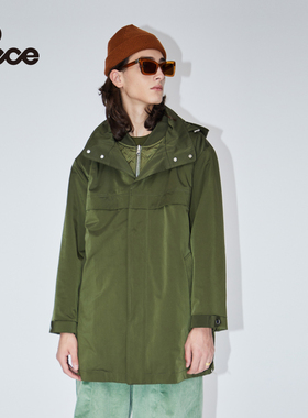 PECE 秋冬 男士中长款风衣 双层夹棉外套