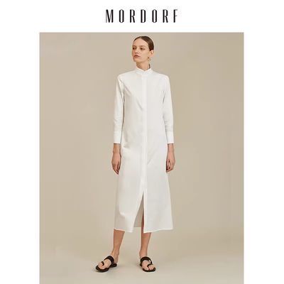 MORDORF修身绑带收腰衬衫连衣裙