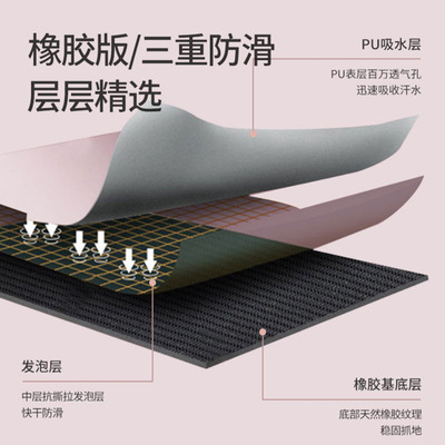 土豪瑜伽垫pu橡胶防滑用品专业健身垫加厚加宽隔音瑜珈垫子家用