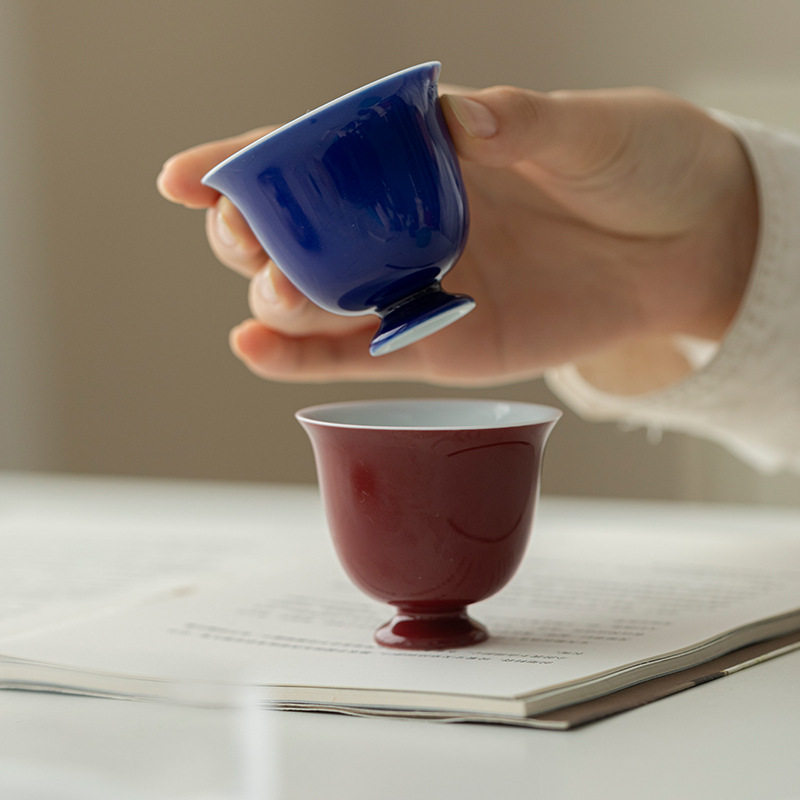 纯色原矿釉茶杯高足品茗