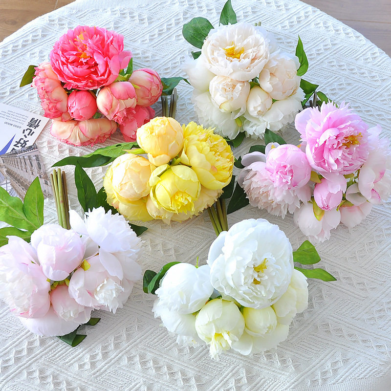 牡丹花束仿真花欧式家居