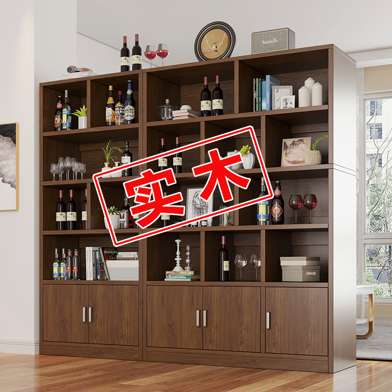 实木酒柜客厅靠墙酒架2023新款小酒柜饭店储物展示柜子家用陈列柜