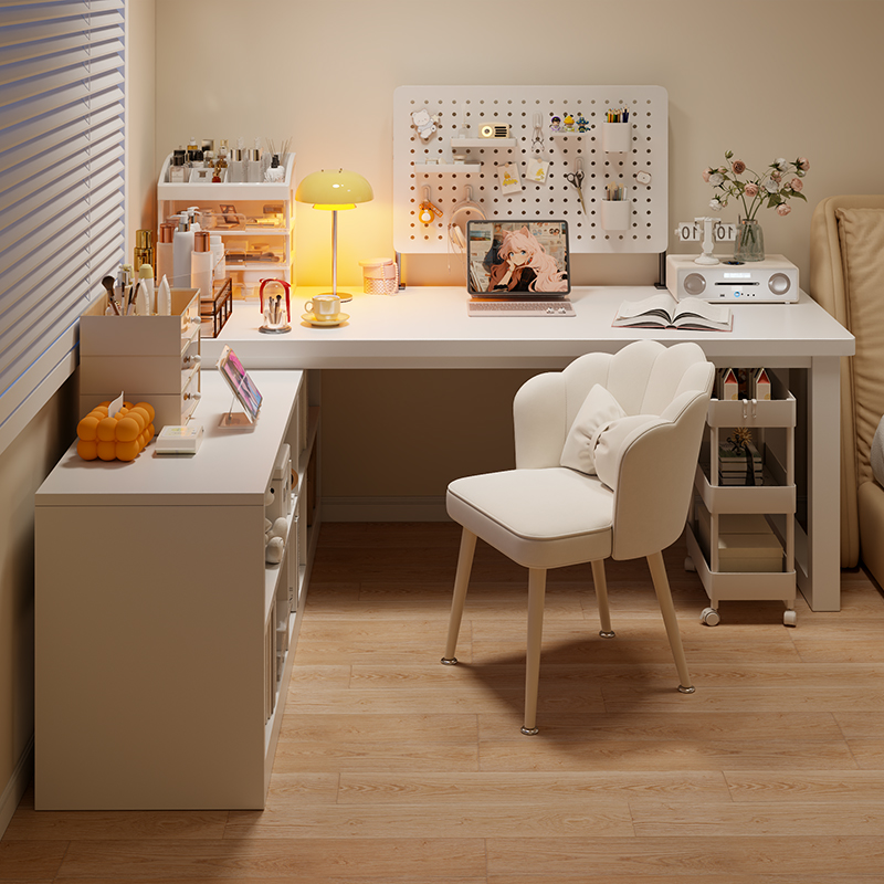 电脑桌转角书桌书架一体桌子家用加厚写字桌工作台简易拐角办公桌