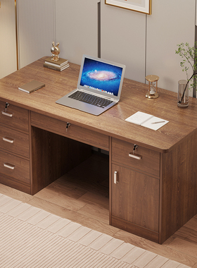 电脑桌台式家用实木书桌卧室中式简易桌子工作台学生学习桌办公桌