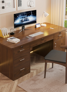 电脑桌卧室实木书桌学生家用写字桌椅学习桌工作台简易出租屋桌子