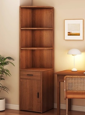 角柜转角置物架三角柜子复古风家用客厅收纳储物柜角落墙角柜书柜