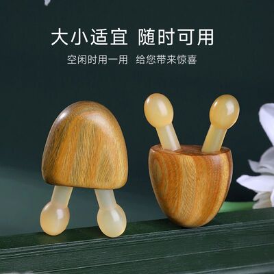 檀木小蜗牛鼻刮按摩器美鼻脸面刮痧板神器牛角眼部拨筋棒护眼利器