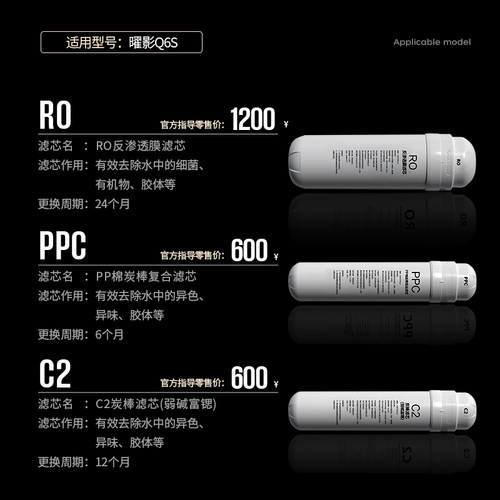 嵌入式净饮机Q6/Q6S滤芯配件过滤直饮滤芯RO反渗透对应型号下单