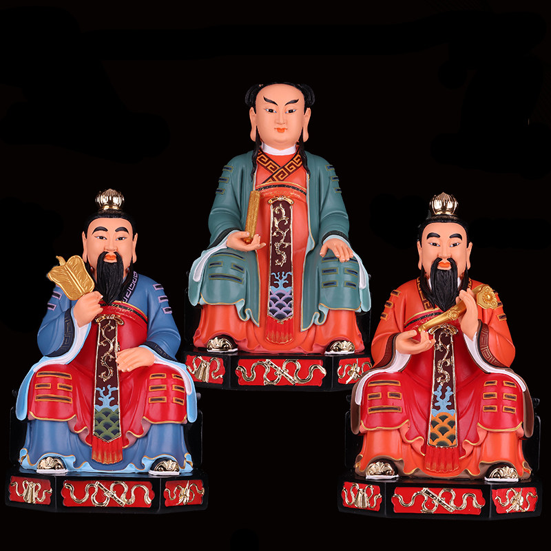 树脂三茅真君神像佛像茅山祖师三茅定禄真人茅盈茅固茅衷人物摆件