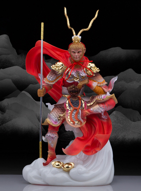 齐天大圣孙悟空摆件树脂汉白玉客厅供奉斗战胜佛中式家居桌面装饰