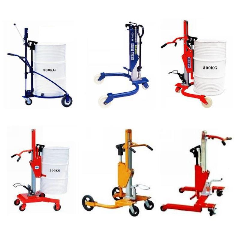 D压四无品牌/TF咬嘴推油桶搬运车轮COY0.3脚踏手动液油桶车 手拉