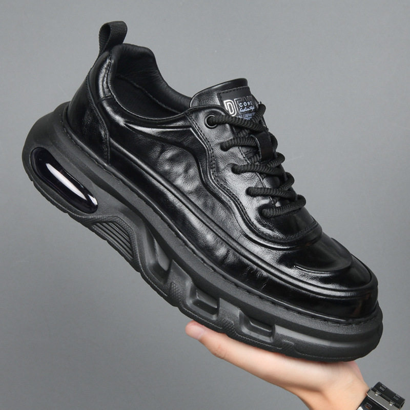 真皮男鞋头层牛皮运动高端商务鞋子春秋软底男士休闲皮鞋防滑