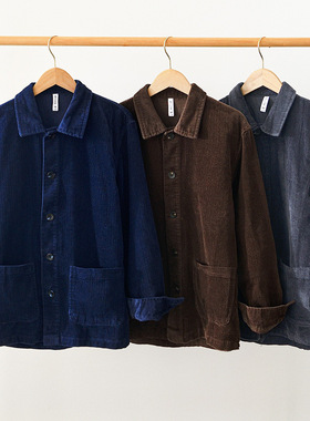 l1010 秋冬季新款纯棉衬衣 休闲宽松纯色灯芯绒衬衫男   一件