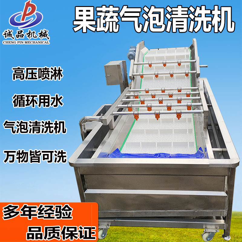 全自动杨梅果蔬清洗机酸菜大型菌菇清洗加工设备气泡蔬菜清洗机
