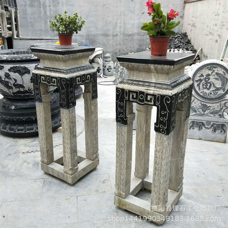 曲阳供应仿古石雕花架做旧青石花架园林中式庭院花几盆景装饰摆件,家居饰品,石雕,淘宝优惠券,粉丝福利购,淘宝优惠卷