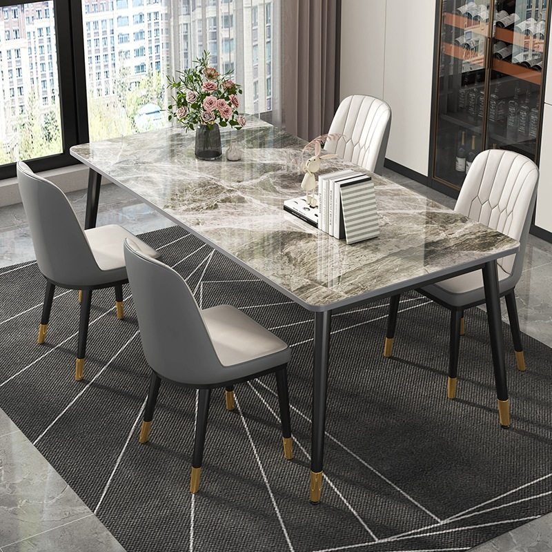 极简意式餐桌椅组合现代简约轻奢岩板餐桌小户型家用长方形西餐桌,住宅家具,岩板餐桌,淘宝优惠券,粉丝福利购,淘宝优惠卷