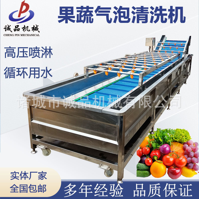 酸菜果蔬气泡清洗机商用大姜毛豆山野菜蘑菇清洗设备喷淋式洗菜机
