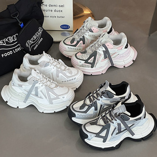 情侣老爹鞋2025春季新款欧洲站女鞋厚底增高运动休闲鞋ins潮鞋男