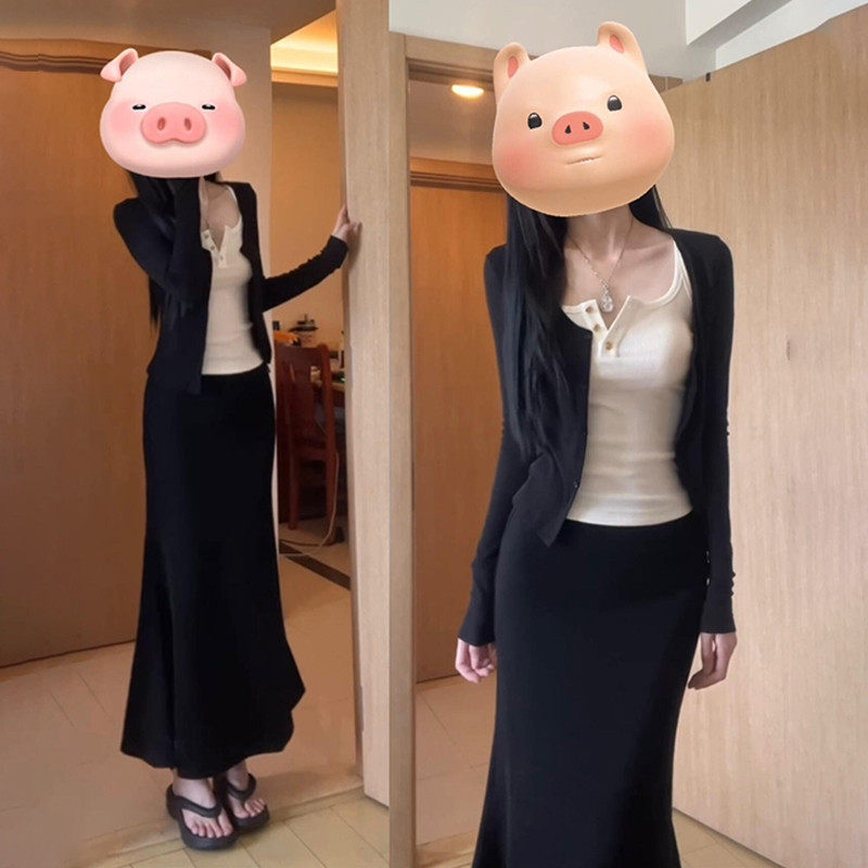 2026新款小个子韩系高级感连衣裙子女早春季慵懒风穿搭配长裙套装