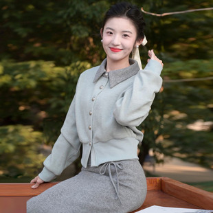 韩系高智感穿搭针织毛衣连衣裙子女2026新款巨好看的冬季套装长裙