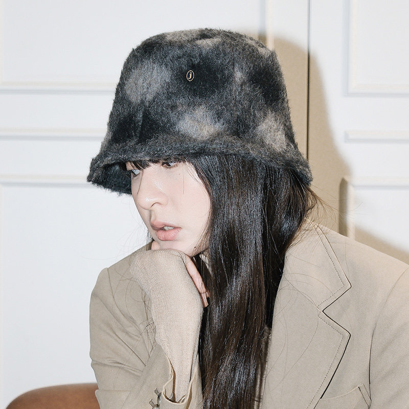 JOJOKUR 中古小众气质知识分子赫本风长绒马海毛格纹灯罩帽盆帽,服饰配件/皮带/帽子/围巾,帽子,淘宝优惠券,粉丝福利购,淘宝优惠卷