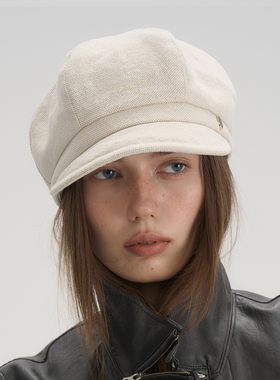 JOJOKUR 奶油米白报童帽棉麻肌理感面料同款廓形纯净高级感小众