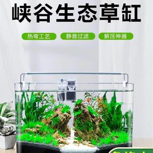 饰 养虾专用缸真水草鱼缸水族箱小型客厅办公室桌面家用生态草缸装