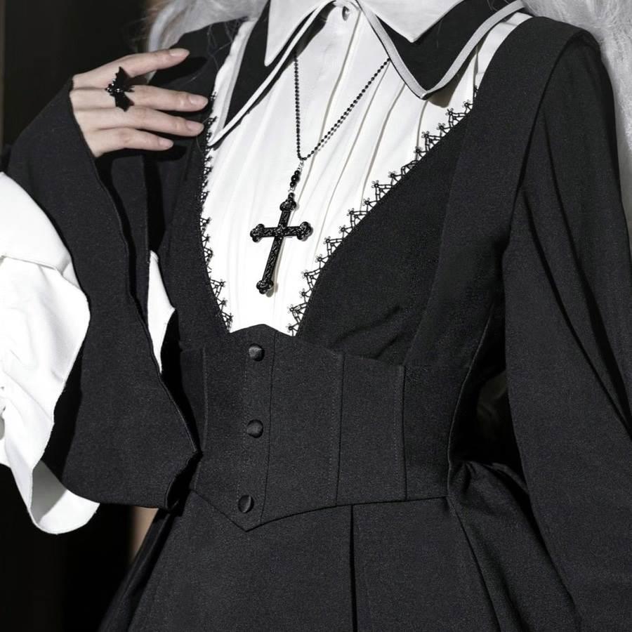 Nun cross necklace dark vintage lolita ins necklace gothic g