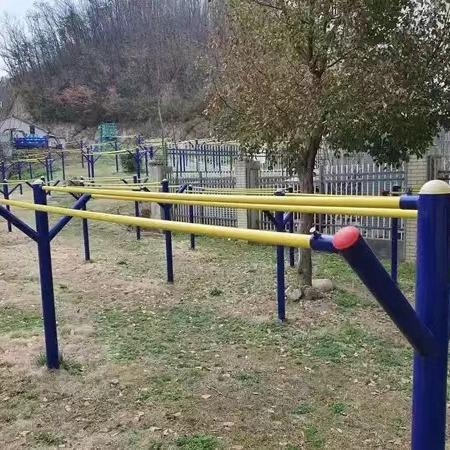 小区户外晾衣架钢管三层高低室外晒衣架固定式楼房晒被子支架地埋
