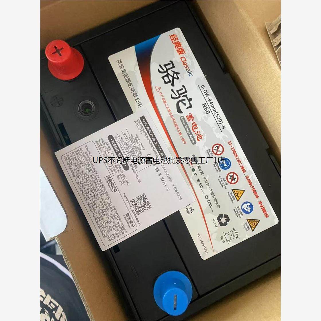 起动型骆驼6-QW-94min(520)-R N60 12V60AH免维护铅酸汽车蓄电池