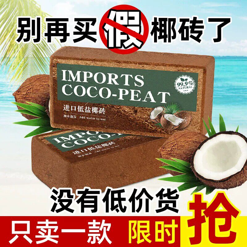 厂家直销进口椰糠砖椰土阳台种菜无菌种植土脱盐椰砖月季花土营养