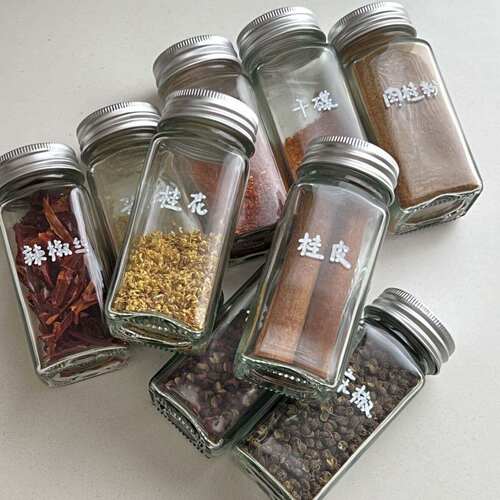 撒料瓶玻璃透明家用小型调料芝麻