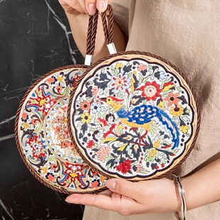 复古隔热垫耐高温砂锅防烫垫珐琅锅垫子陶瓷新中式餐桌防滑餐盘垫