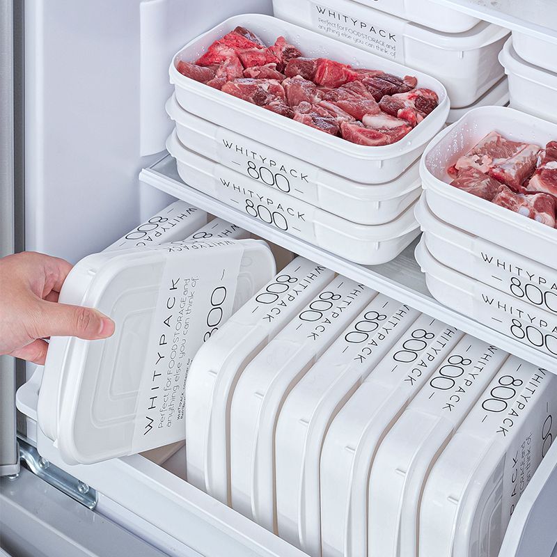 日式保鲜盒冻肉收纳盒食物便当盒冰箱食品级可微波冷藏饭盒米饭盒