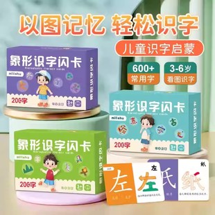 幼儿园识字卡片儿童基础认字宝宝启蒙书看图识字早教神器象形闪卡