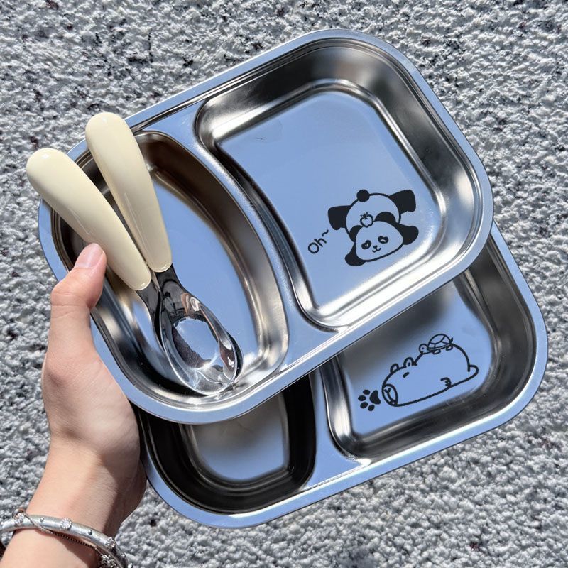 食品级不锈钢儿童餐盘幼儿园宝宝