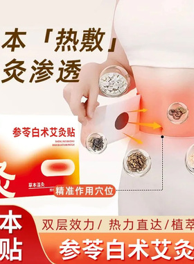 参苓白术艾灸贴发热艾灸贴艾草肚脐贴热敷腹部肚子艾灸热敷保暖贴