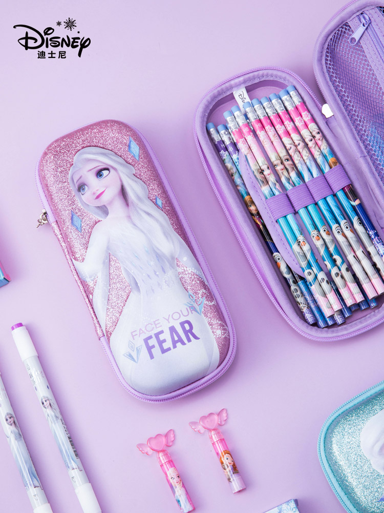 冰雪奇缘笔袋2023新年文具袋小学生女童一年级铅笔盒公主爱莎可爱