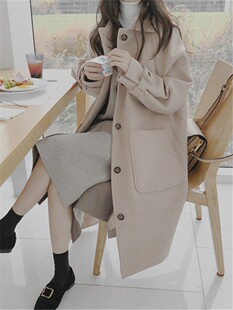 毛呢大衣女中长款秋冬季名媛赫本风小个子气质羊绒呢子外套潮