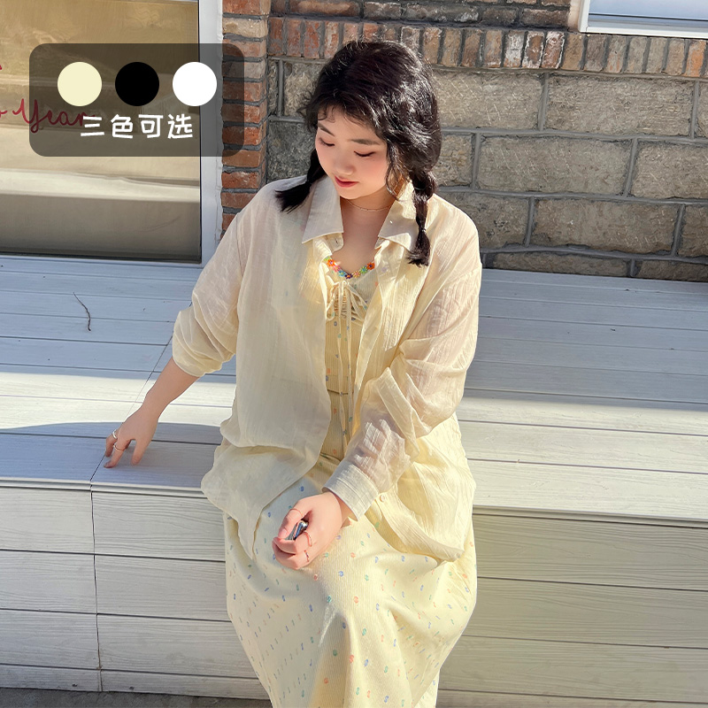 YUZI鱼子天丝防晒衬衫大码女装