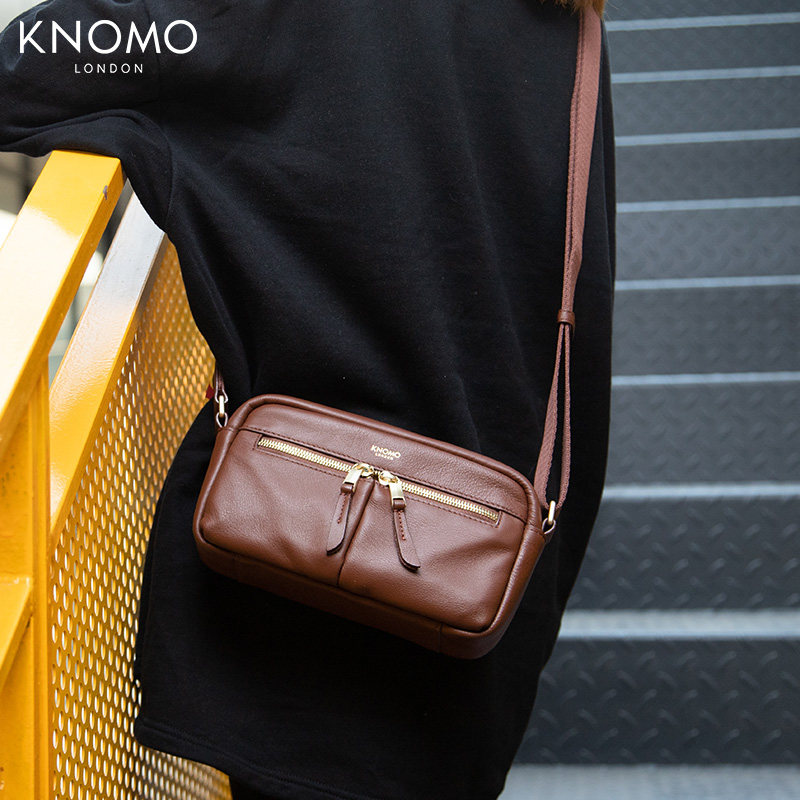 英国KNOMO真皮斜挎包Brook潮牌女士迷你包包女百搭休闲轻便单肩包