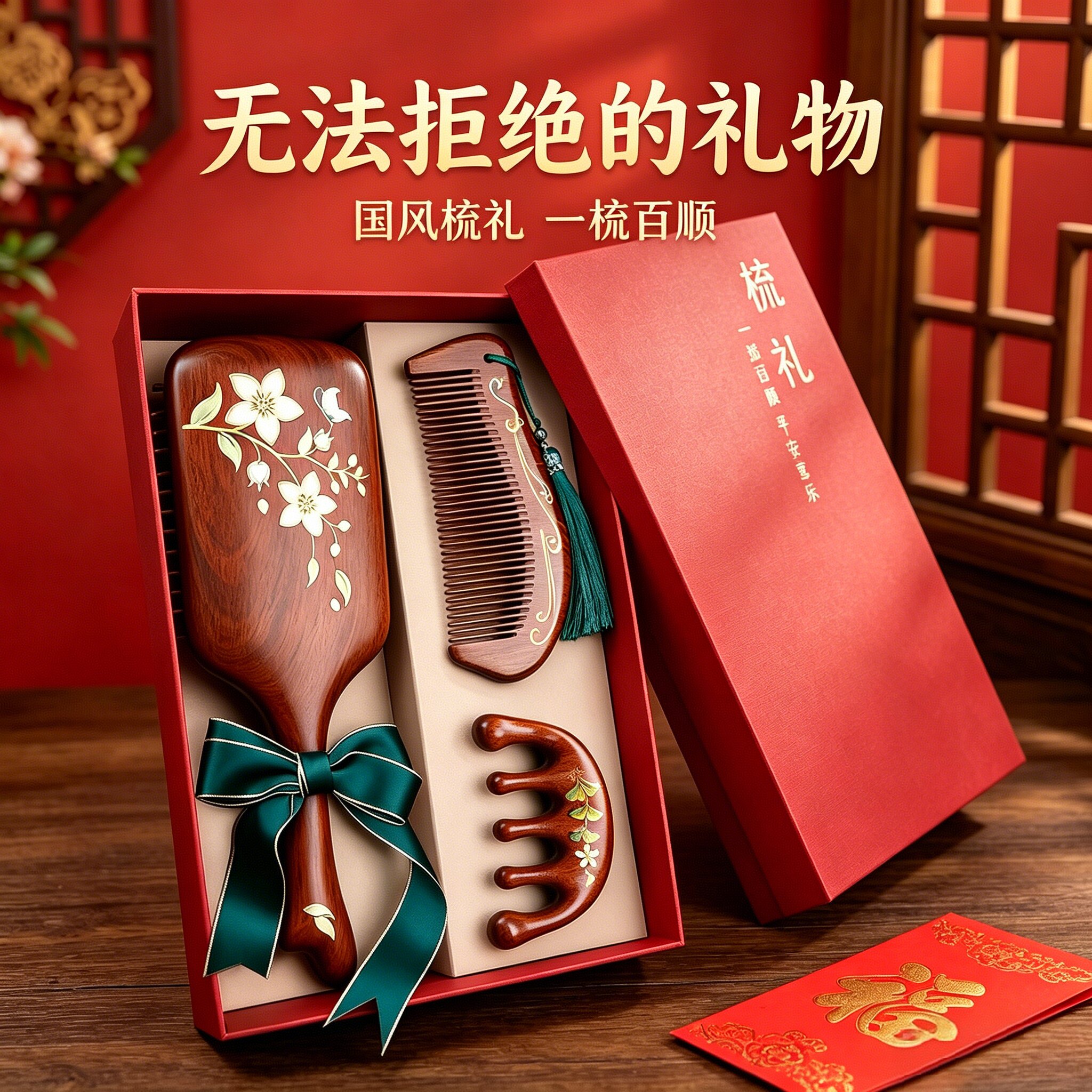 毕业礼物年会礼送老师木梳子气垫气囊梳女士按摩梳长发卷发女士