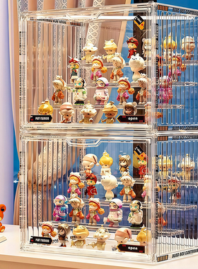 盲盒收纳展示架透明防尘亚克力手办收纳柜labubu泡泡玛特展示盒子