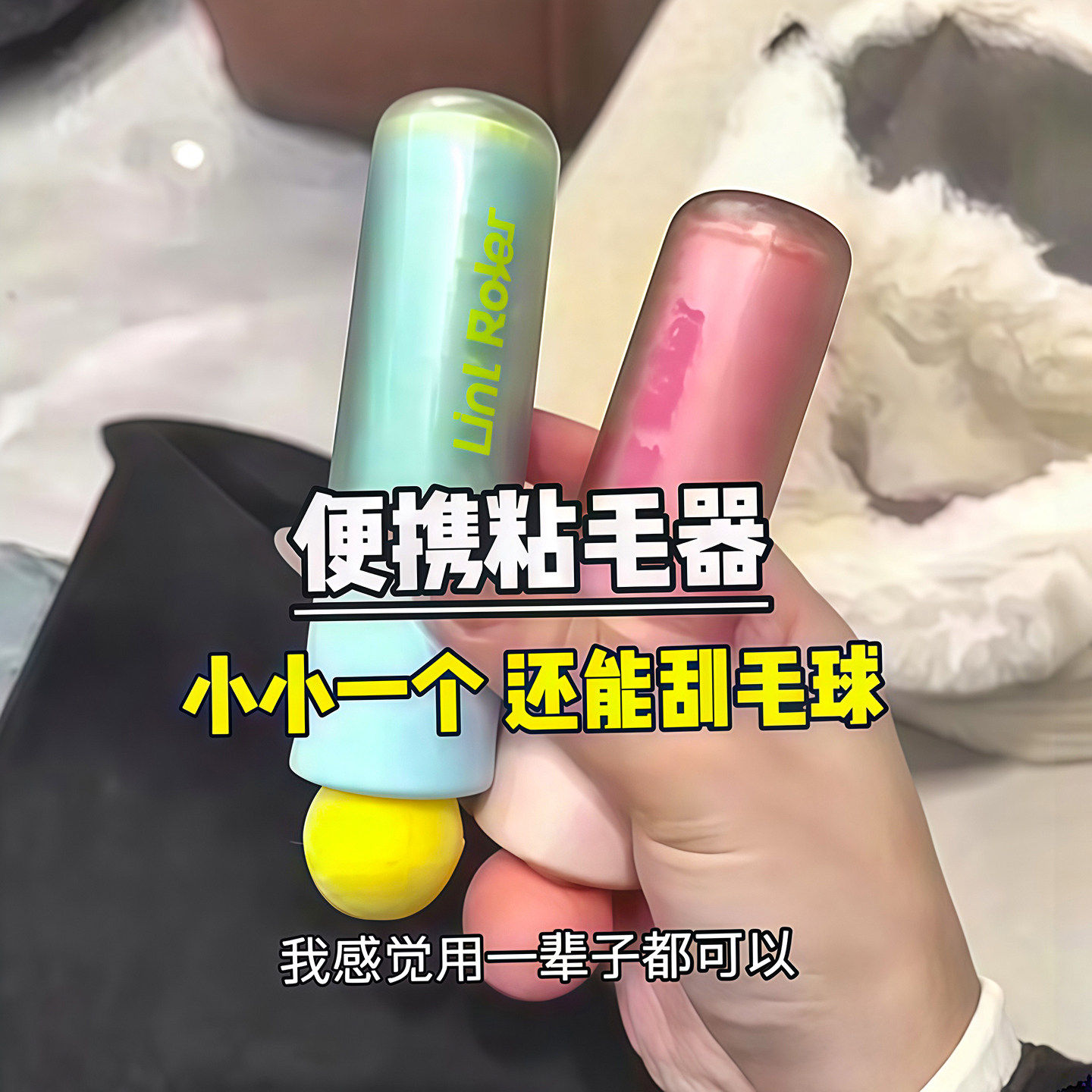 二合一水洗刮毛器家用可爱毛呢大衣除毛刷可伸缩迷你便携式粘毛滚