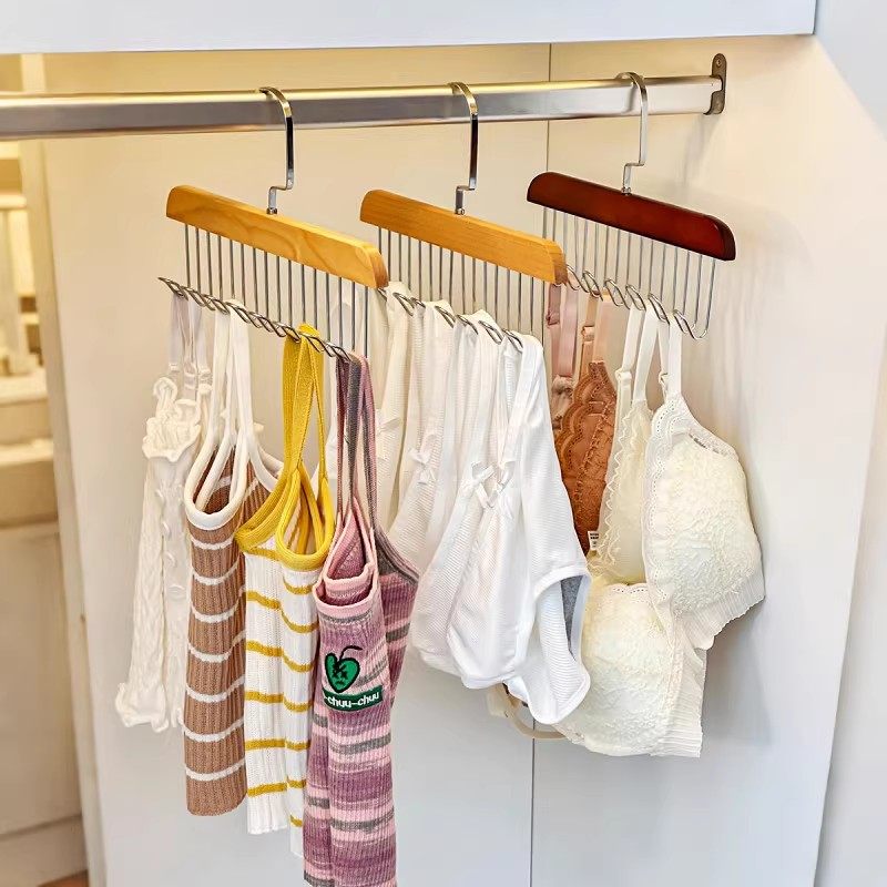 内衣吊带专用衣架挂钩挂衣木质内裤收纳神器背心多功能家用衣柜,收纳整理,木质衣架,淘宝优惠券,粉丝福利购,淘宝优惠卷