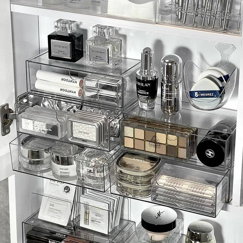 镜柜收纳盒抽屉化妆品面膜口红置物架桌面卫生间浴室梳妆台整理盒