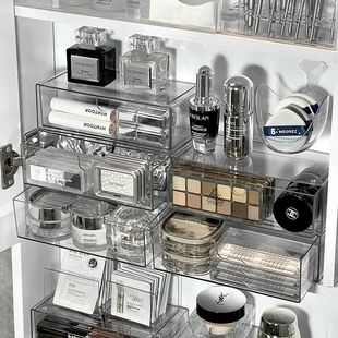 镜柜收纳盒抽屉化妆品面膜口红置物架桌面卫生间浴室梳妆台整理盒