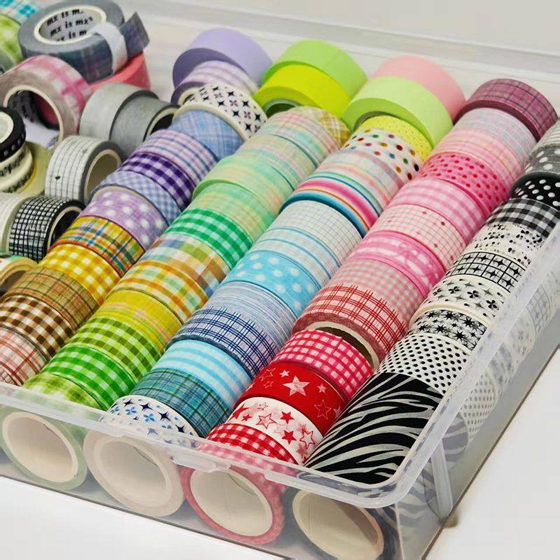 手账胶带收纳盒和透明纸胶带收纳架翻盖收纳分装整理盒整卷展示