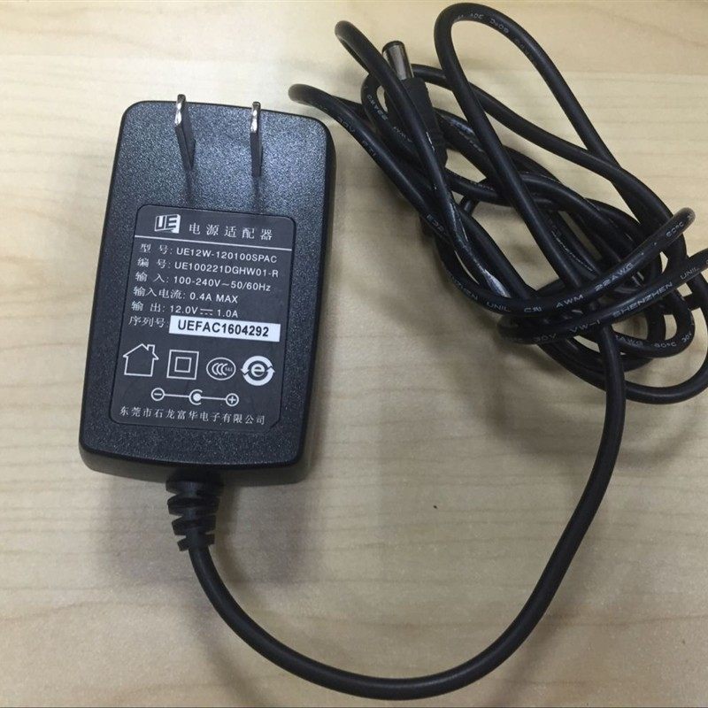 原装石龙富华12.0V1.0A电源适配器型号UE12W-120100SPAC 12V1A